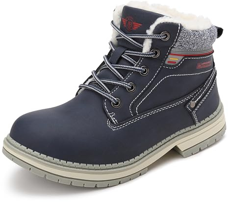 ARRIGO BELLO Bottes Hiver Enfant Bottines Fille Chaussure Garçon Fourrée Antidérapantes Chaudes Fermeture éclair Neige Boots Size 32-39(C Bleu, Taille 33)