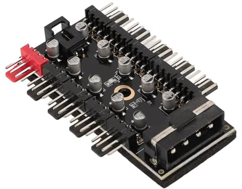 Taidda Chassi Fläkt Hub Effektiv CPU Kylfläkt Hub för Dator Moderkort 12V 4 Pin Fläkt PWM för Spelare och Entusiaster (Stor 4P Power)