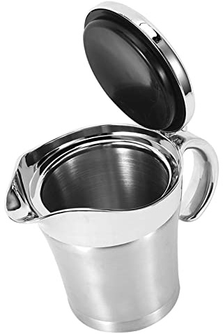 HUSHUI 750 ML Såsbåt med Lock Dubbelväggig Såskanna i Rostfritt Stål för Thanksgiving-middag, 304 Rostfritt Stål, Ergonomisk Design