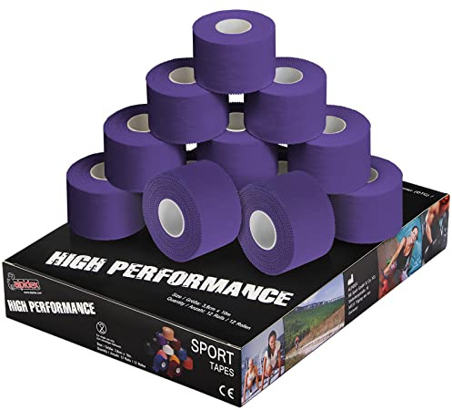 ALPIDEX 12 x Sporttejp 10 m x 3,8 cm Sport Tape Bandage Många Färger Sportband Hudvänligt Handboll Fotboll Volleyboll