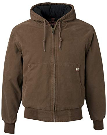 DRI Duck Cheyenne Men's Cotton Canvas Hooded Work Jacket, 5020, Large, Field Khaki