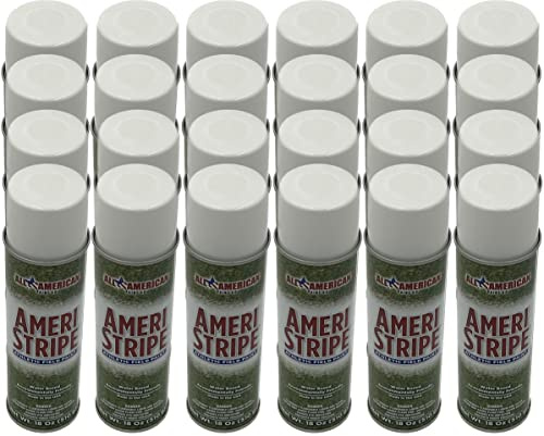 Ameri-Stripe White Athletic Grass Field Marking Spray Paint - 2 Case Pack (24 Cans) 18 oz of Paint per Can *Improved Formula*