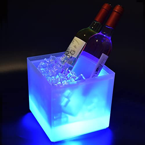 Secchiello per ghiaccio a LED, colorato per bottiglie, secchiello per ghiaccio con cambio automatico di colore, per feste, case, bar, club, ristoranti a tema, può congelare vino rosso, succo, birra