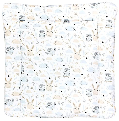 TupTam Materassino per Fasciatoio il cambio Pannolino Bebè, Coniglietto/Gufo, 70 x 60 cm