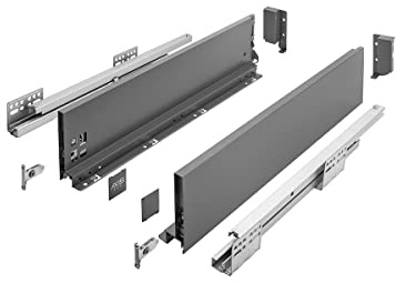 GTV - Cajón AXISPRO para abrir 300 mm antracita - Sistema de cajones - Fácil montaje - Empuje a abrir - Acceso libre - - Carga de hasta 40 kg - Altura: 120 mm