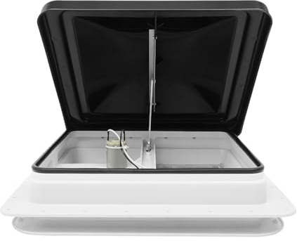 Dekltus Lucarne de toit pour caravane 42 x 42 cm, fenêtre de toit, camping-car, avec mastic Dekalin et vis pour caravane, camping-car