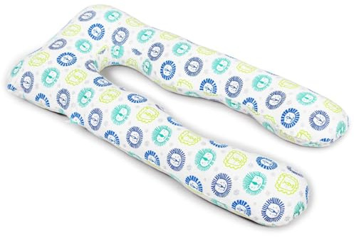 MAKOSAS KomfortKissen Kids Ersatzbezug 60×120 cm | Waschbarer Kissenbezug für Kinder | Seitenschläfer-Kissenbezug für Kinder | Baby-Seitenschläferkissen| U-Form Seitenschläferkissen Bezug (Löwe)