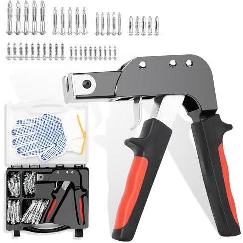Hohlwandanker Heavy Duty Wall Anchor Gun Metal Setting Tool für Trockenbau Gipswände Metall Hohlraumdübel Gipskarton Befestigungsschrauben Kit für Hohlwand, 40pcs Molly Bolts in 4 Größen
