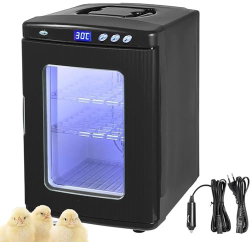 oiakus Vetenskaplig inkubator kyl- och värmebox, 25 liter reptilinkubator, ägginkubator, temperaturkontroll från 5 °C till 60 °C