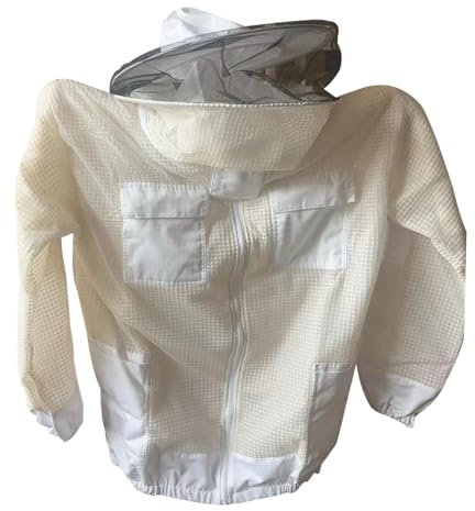 Oshhni Chaqueta de, Suministros de Ropa para Apicultor, Transpirable, Profesional, Ligero con Sombrero de extraíble, SG