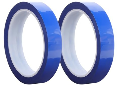 JCUGSBS 2 Rotoli 10 mm x 33 m Nastro Termico Blu per Sublimazione Nastro Resistente al Calore senza Residui ad Alta Temperatura Nastro a Trasferimento per Circuiti di Stampa Elettronici