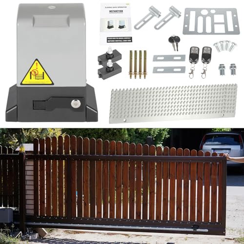 Izrielar 750W Flügeltorantrieb Automatischer Torantrieb Drehtorantrie Toröffner bis 1600 kg, 12M Schiebetor Hoftorantrieb, garagentorantrieb Elektrischer, mit 2 Fernbedienung