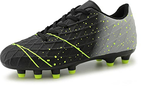 Hawkwell Chaussures de Football pour Enfants, pour l'entraînement et la compétition, en PU Noir, Pointure 29