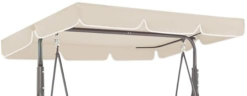 GREMEX Techo para balancín de jardín 200 x 120 cm – Cubierta balancín elegante de repuesto universal de jardín – Techo resistente al sol y a la lluvia para banco colgante – Color crudo