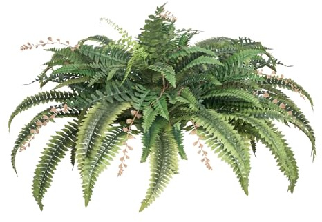 VEVOR Helechos Artificiales, Diámetro de Extensión Natural 94 a 104 cm, Colgantes, Decoración de Pared Resistente a la Luz Solar con 80 Ramas y Maceta, para el Hogar, la Oficina y el Exterior
