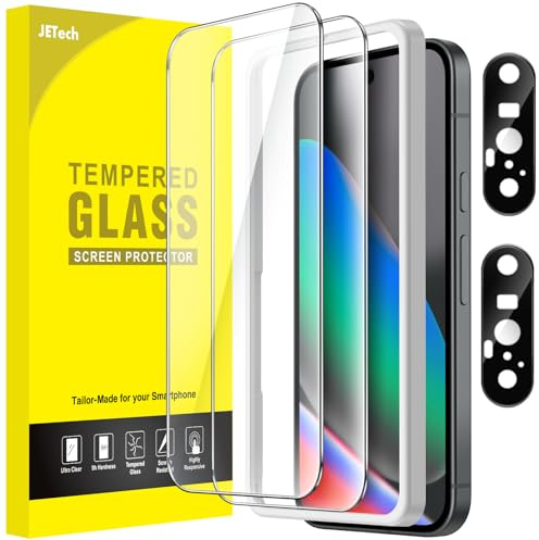 JETech Skärmskydd för Google Pixel 10, 2+2-Pack | med Kameralinsfolie, HD Klart Härdat Glas, Repskydd, Enkel Installationsram