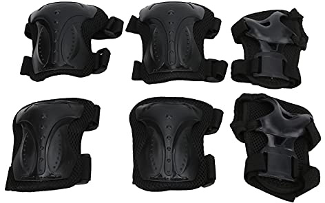 QANYEGN 6 pezzi/set kit di attrezzatura protettiva per lo skateboard, cuscinetti per ginocchini per adulti, passigine per ginocchini.