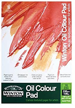 Winsor & Newton Ölmalblock, 10 Blatt Ölpapier mit Leinwandtextur, 230g/m² - 30,5 x 40,6cm