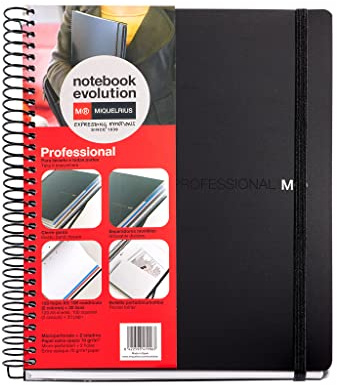Miquelrius - Cuaderno A5 Cuadriculado y Liso, 120 Hojas, Negro