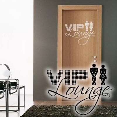 Klebesüchtig A228 Türtattoo - Wandtattoo VIP Lounge 40cm x 31cm dunkelgrün - Dekoration - Bad - Wohnzimmer - Aufkleber - Wandsticker