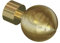 Flairdeco Endstücke für 20 mm Ø Gardinenstange, Rillenkugel, Messing matt, 2 Stück