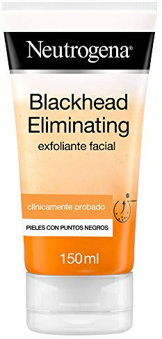 Neutrogena Blackhead Eliminating Exfoliante Facial (1 x 150 ml), limpiador facial con Ácido Salicílico purificante para combatir los puntos negros, la suciedad y el sebo y ayudar a eliminarlos