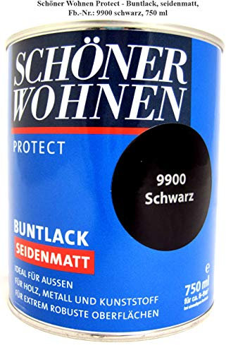 Protect Buntlack 750 ml, Fb.-Nr.: 9900 schwarz seidenmatt, Alkydharzlack SW