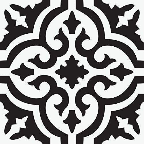 FloorPops Black Parma Peel & Stick Floor Tiles, FP3828