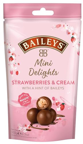 Baileys Chocolate Mini Delights Strawberries & Cream | 1 x 102 g | zartschmelzende Mini-Pralinen | Pralinen Geschenk | gefüllt mit Baileys Likör
