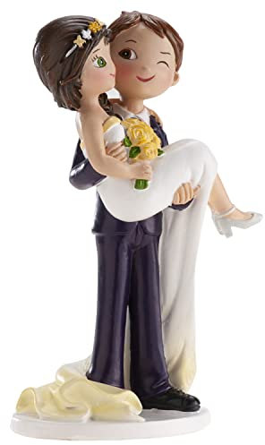 dekora - Decorazione per Torte di Matrimonio - Figura di Sposi Occhiolino 16 cm, Multicolore - 305101