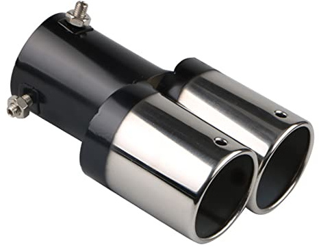 ETOPARS 63mm Extrémités de Tuyau d'échappement Universel Embouts Silencieux D'éChappement Acier Inoxydable Voiture Silencieux Queue Double Sortie Droit Argent