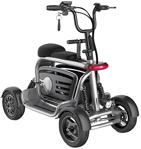 AFIXO Adult Mobility Scooter,400w 48v 10ah Compact Travel Power Scooter Folding Electric Mobility Scooter 4 Wheel Lightweight Portable Power Travel Scooters Support 200kg Weight