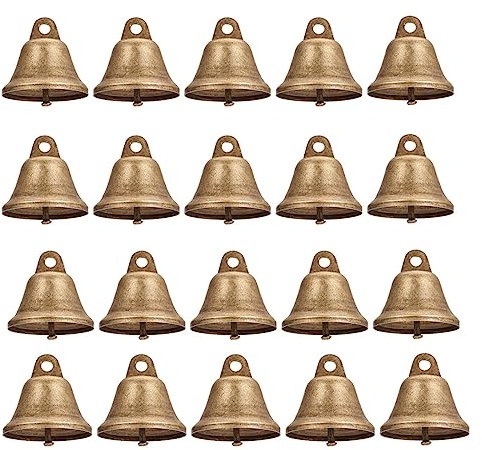 20-Stück Glöckchen zum Basteln Bronze Vintage Glöckchen Mini Glocke Deko Rassel Glocke Vintage Kleine Glocke für Home Dekorationen, Hochzeiten, Hund Türklingel, DIY Festliche Dekoration