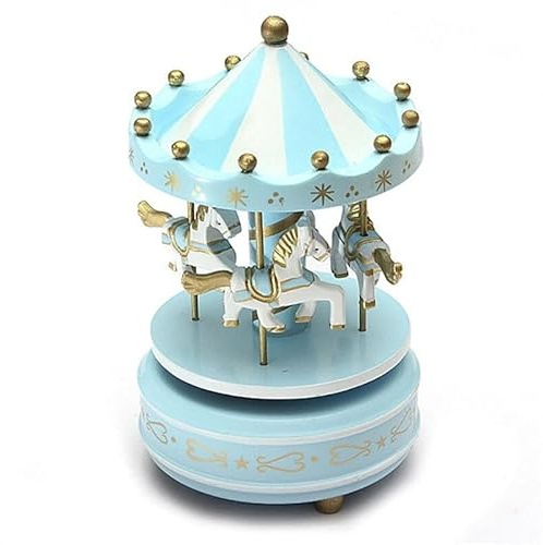 Generico Giostrina Giostra Musicale Carosello Carillon Cavalli Azzurra