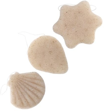 MERRYHAPY 3 Stück Natürlicher Peelingschwamm Für Gesicht, Make-up-entfernung Und Gesichtsreinigung, Reinigungswerkzeug Für Hautpflege Mit Hoher Wasseraufnahmefähigkeit (hexagon 1 Stück + Mus