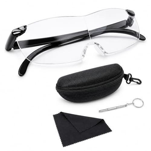 300% Hands-Free Magnifying Glasses for Reading, Crafts, Jewelry, and Hobbies, Comfortable Lightweight Eyeglasses with Silicone Nose Pad, Ideal for Close Work and Small Print, Non-Lighted Magnifier