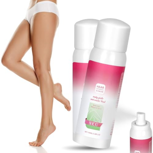 LOPHE Tough Hair Removal Spray 100ml*2,Sensitive Gentle Depilatory Formula | Sensitive skin,painless,moisturizing,nourishing,for body leg underarm arm bikini,dark hair,easy spray