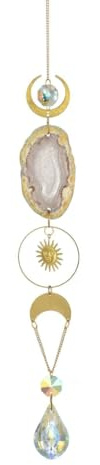 CATZUM 1 Acchiappasole in agata a forma di luna e sole, con effetto riflettente, adatto per finestre, camere da letto, soggiorni, balconi, giardini, feste, matrimoni