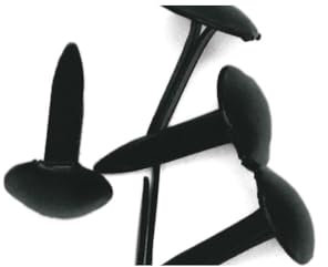 Rayher Brads „Rund“, 4 mm + 8 mm ø gemischt, Farbe schwarz, Blisterbox 75 Stück, Rundkopf-Klammern, Metall, Mini-Brads für Scrapbooking und zum Basteln, Musterklammern, Spreizklammern, 7871601