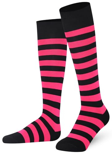 Mysocks® unisex knee high long striped socks with extra fine combed cotton - -