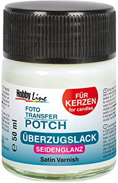 KREUL 49971 - Foto Transfer Potch Überzugslack für Kerzen Seidenglanz, Glas mit 50 ml, auf Wachsbasis, zum Schutz der übertragenen Bilder vor Staub und Schmutz
