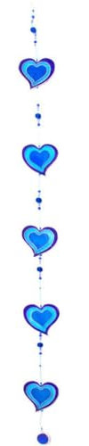 RUNADI String of Hearts Hanging Suncatcher Multi-colour Home and Garden Ornament (Purple/Blue)