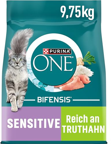 PURINA ONE Bifensis Sensitive Crocchette per Gatti Adulti con Tacchino e Riso Sacco da 9.75kg