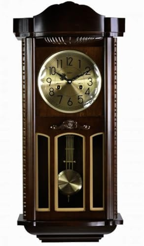 Duve Orologio a pendolo in legno da parete con movimento meccanico carica 31 giorni 7201