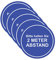 Haobase 5 Stück Bitte halten Sie 2m Abstand Schild Aufkleber - 12cm x 12cm - Selbstklebendes Vinyl