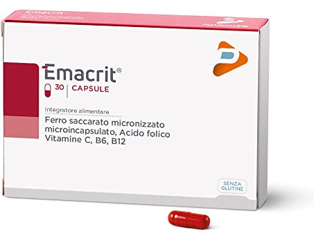 Emacrit 30 capsule Integratore alimentare di Ferro e Vitamine