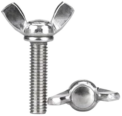 Edelstahl Flügelschraube Flügelmuttern 10 Stück, Silber （M5*30）