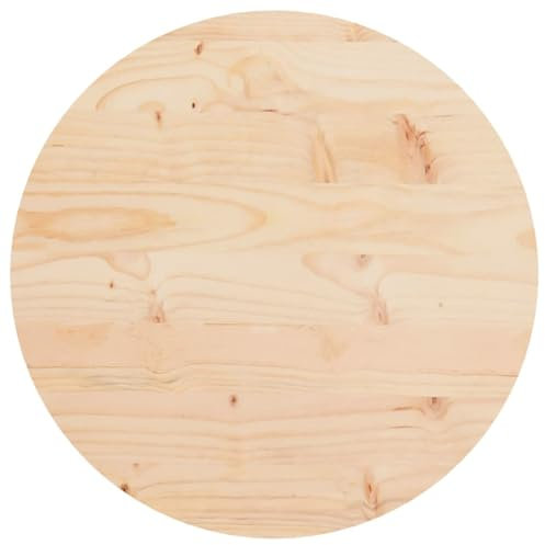 Gecheer Rund Tischplatte Massivholzplatte Holzplatte Ersatztischplatte Platte für Couchtisch Ø40x3 cm Massivholz Kiefer