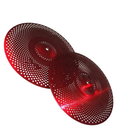 Trumcymbaler Lågvolym Cymbal Red Mute Cymbal 2 Stycken 14'' Hihat Cymbal För Trummisövningscymbal