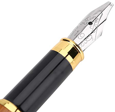 Zerodis Calligraphy Art Fountain Pen Broad Stub Chisel Nib Writing Gothic Arabic Italic for Calligraphists Artists Students (Pen tip 1.9mm)